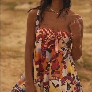 Maeve Anthropologie Romper Dress Colorful Italian Style Romper, NEW